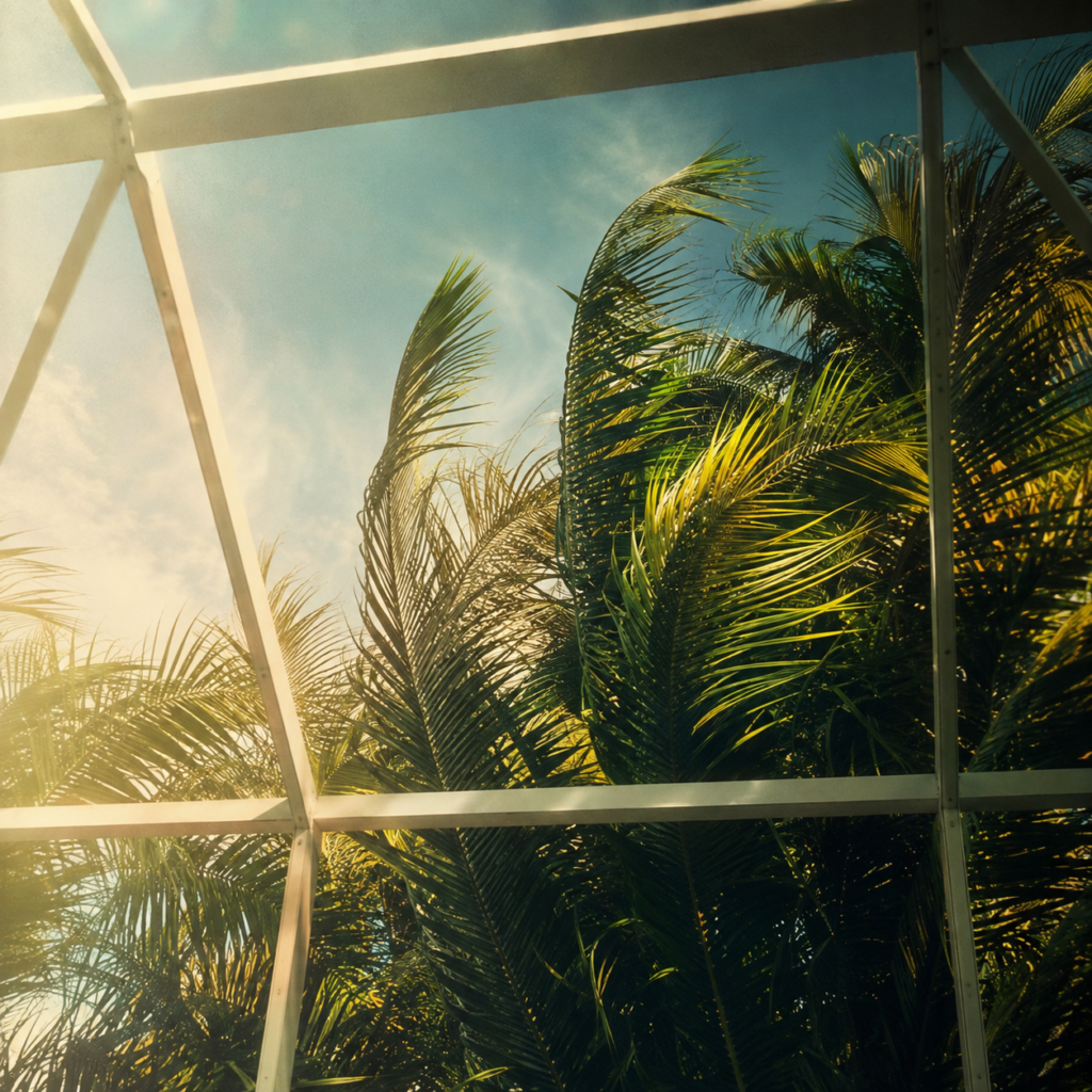 palm fonds over lanai